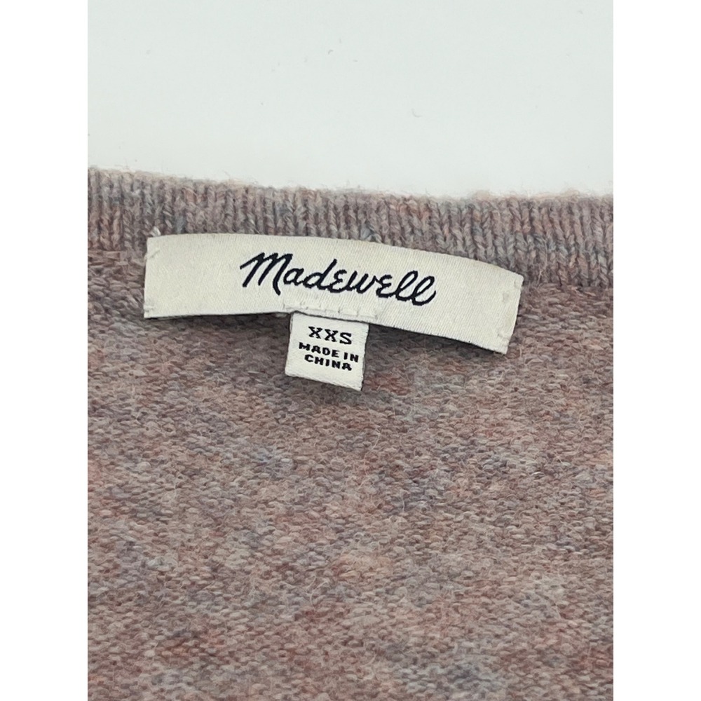 Madewell Cardigan Women XXS Pink Marled Merino Wool Alpaca Open Front Boho Cozy - Picture 4 of 7